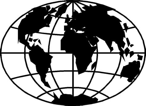 clip art globe black and white